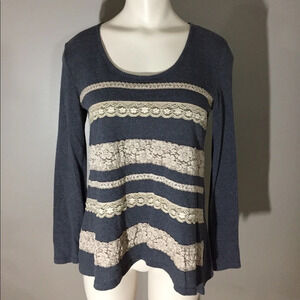 Lily White Lightweight Pointelle Sweater S